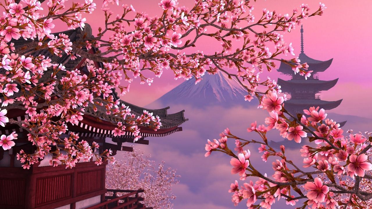 Cherry Blossom Landscape Wallpapers