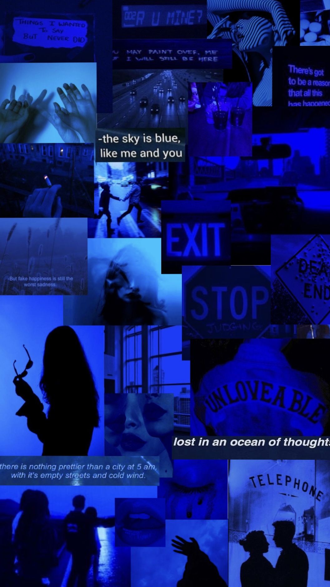 Dark Blue Collage Wallpapers