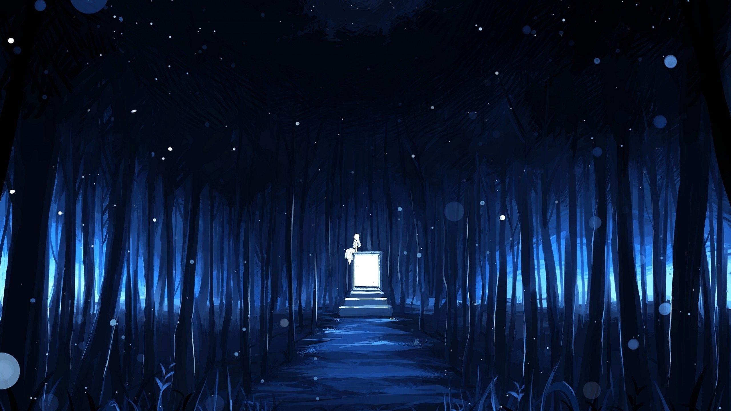 Dark Blue Sky Anime Scenery Wallpapers