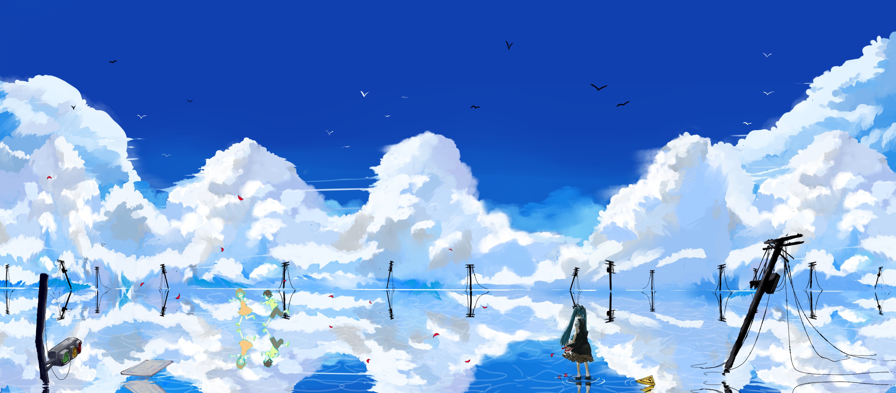 Dark Blue Sky Anime Scenery Wallpapers