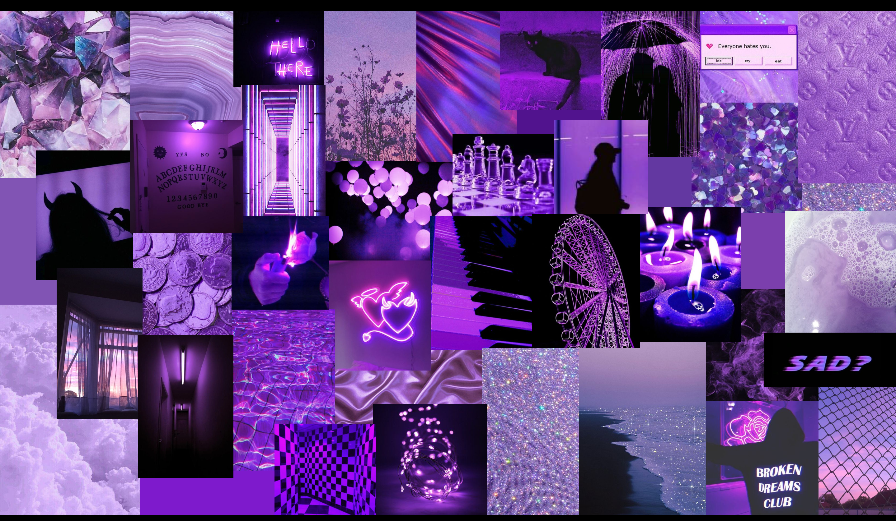 Dark Purple Collage Aesthetic Wallpapers