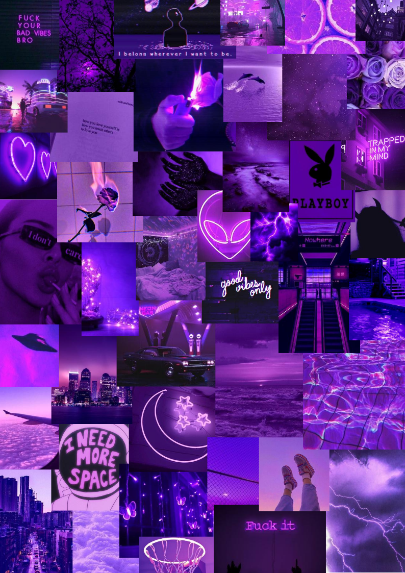 Dark Purple Collage Aesthetic Wallpapers