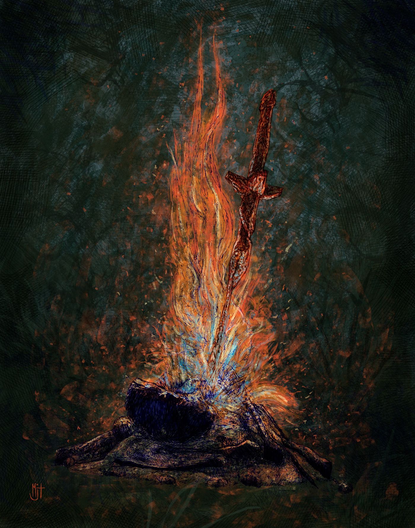 Dark Souls Bonfire Iphone Wallpapers