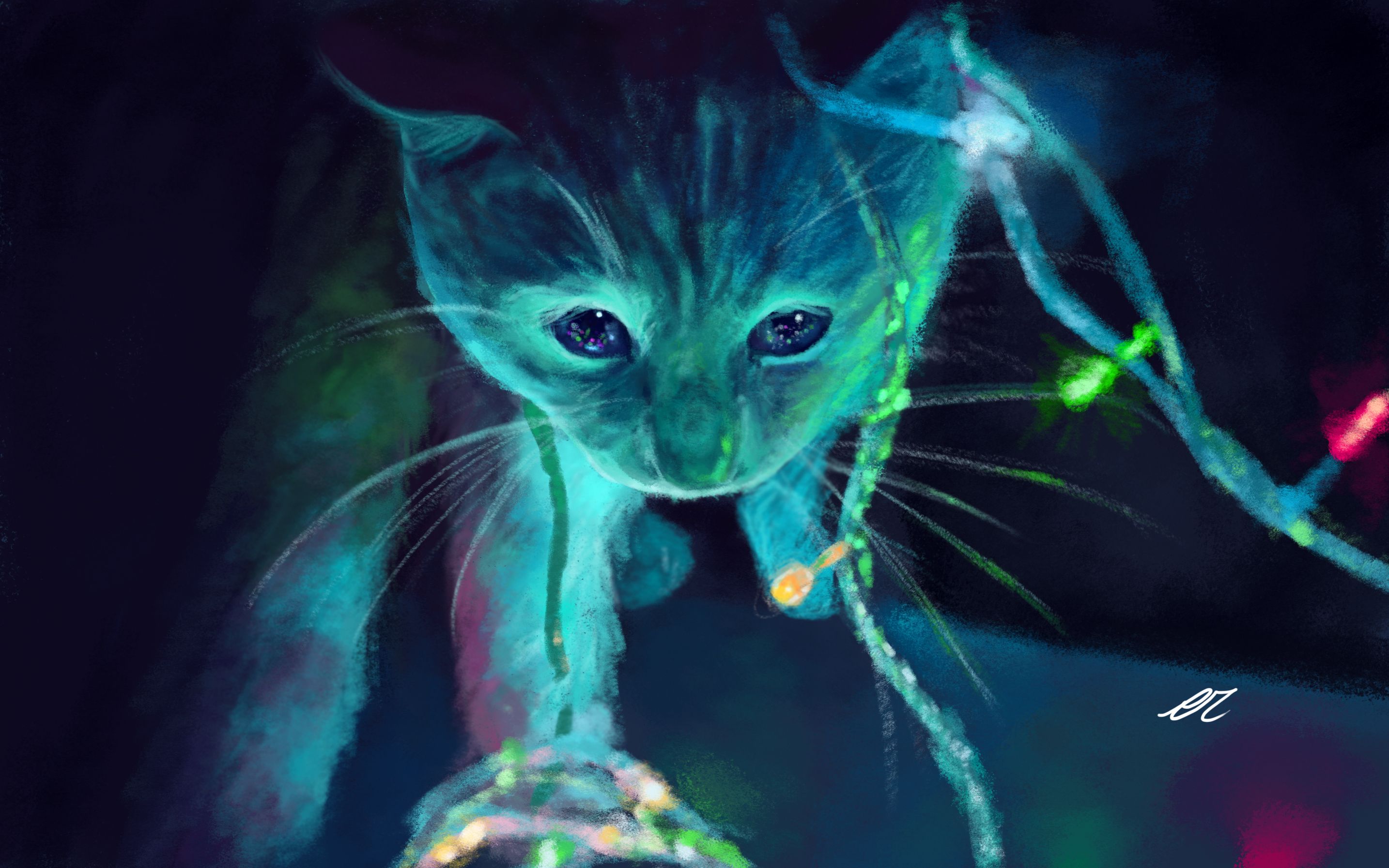 Neon Cat Hd Wallpapers