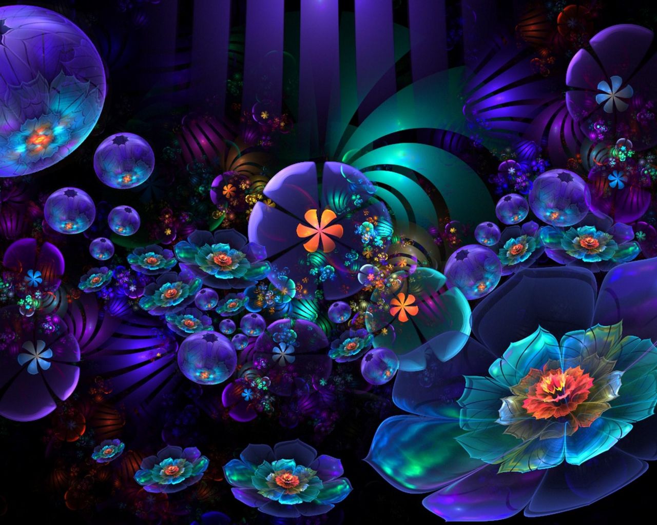 Neon Flowers Wallpapers