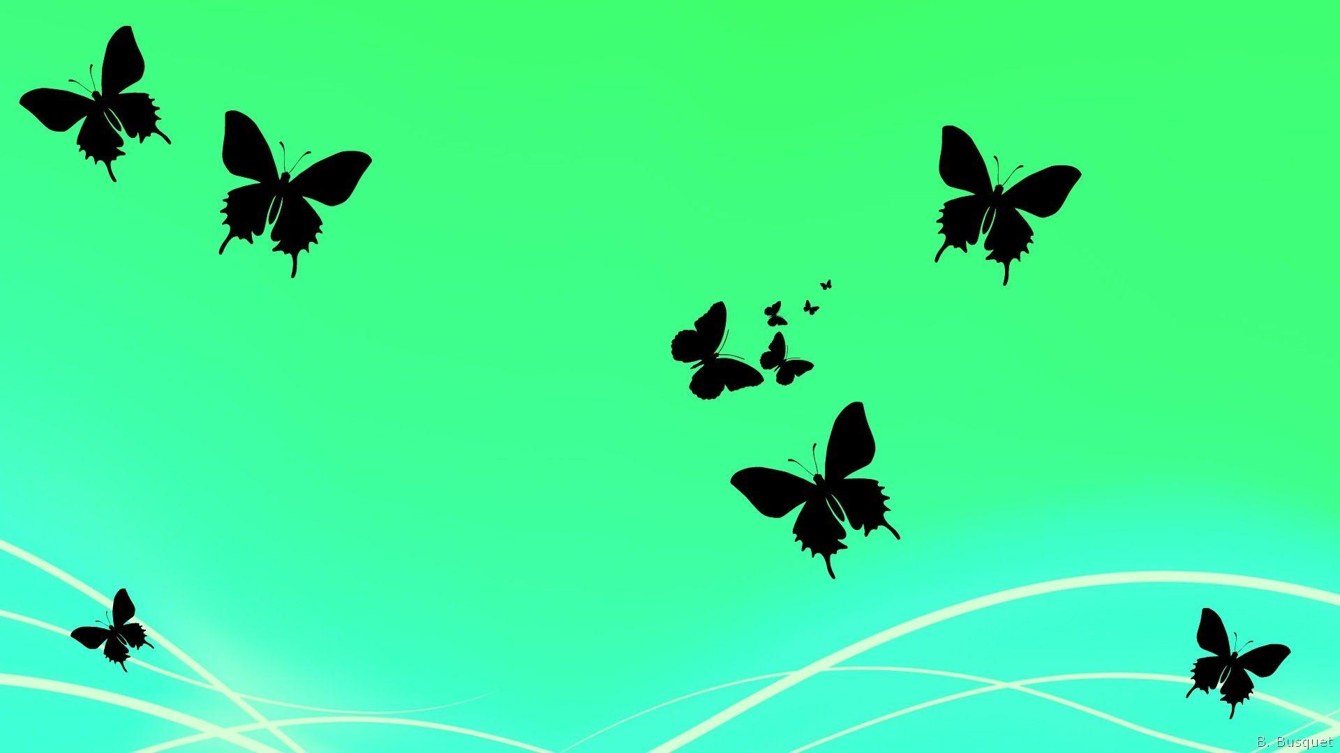 Neon Green Butterflies Wallpapers