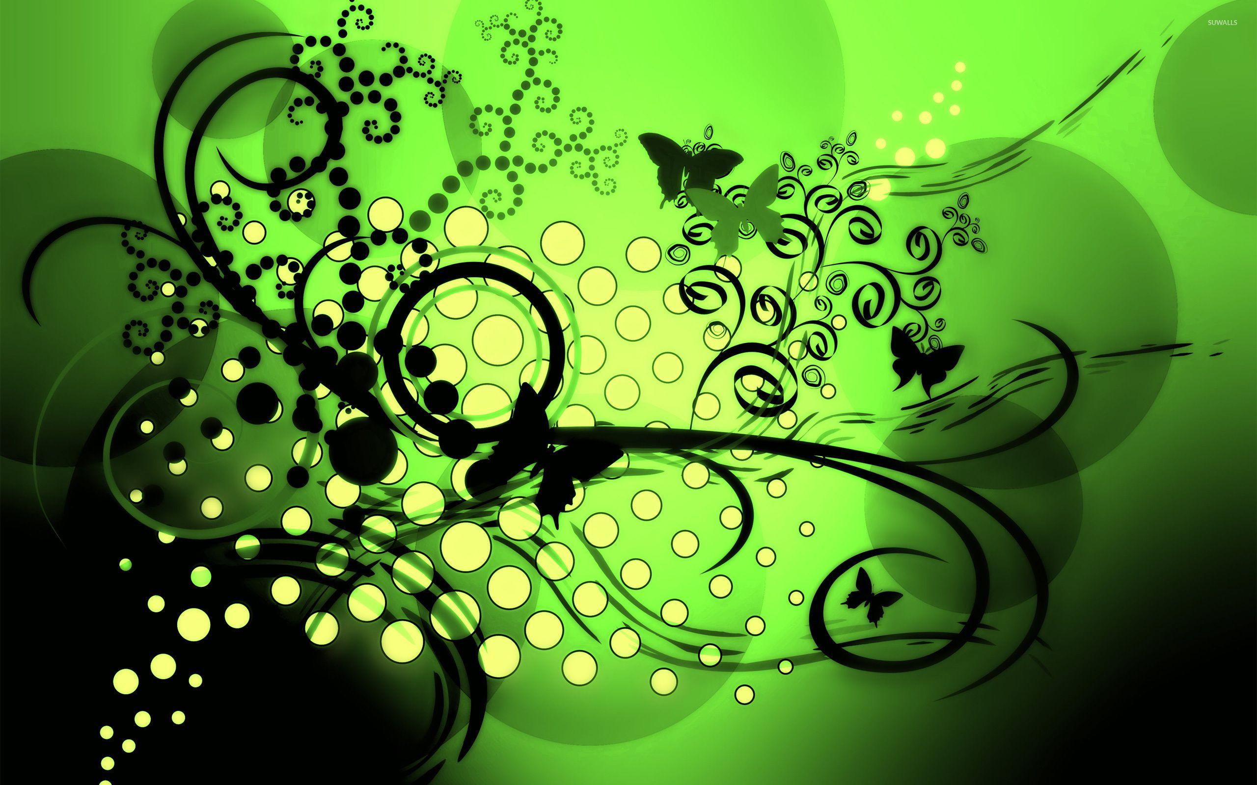 Neon Green Butterflies Wallpapers