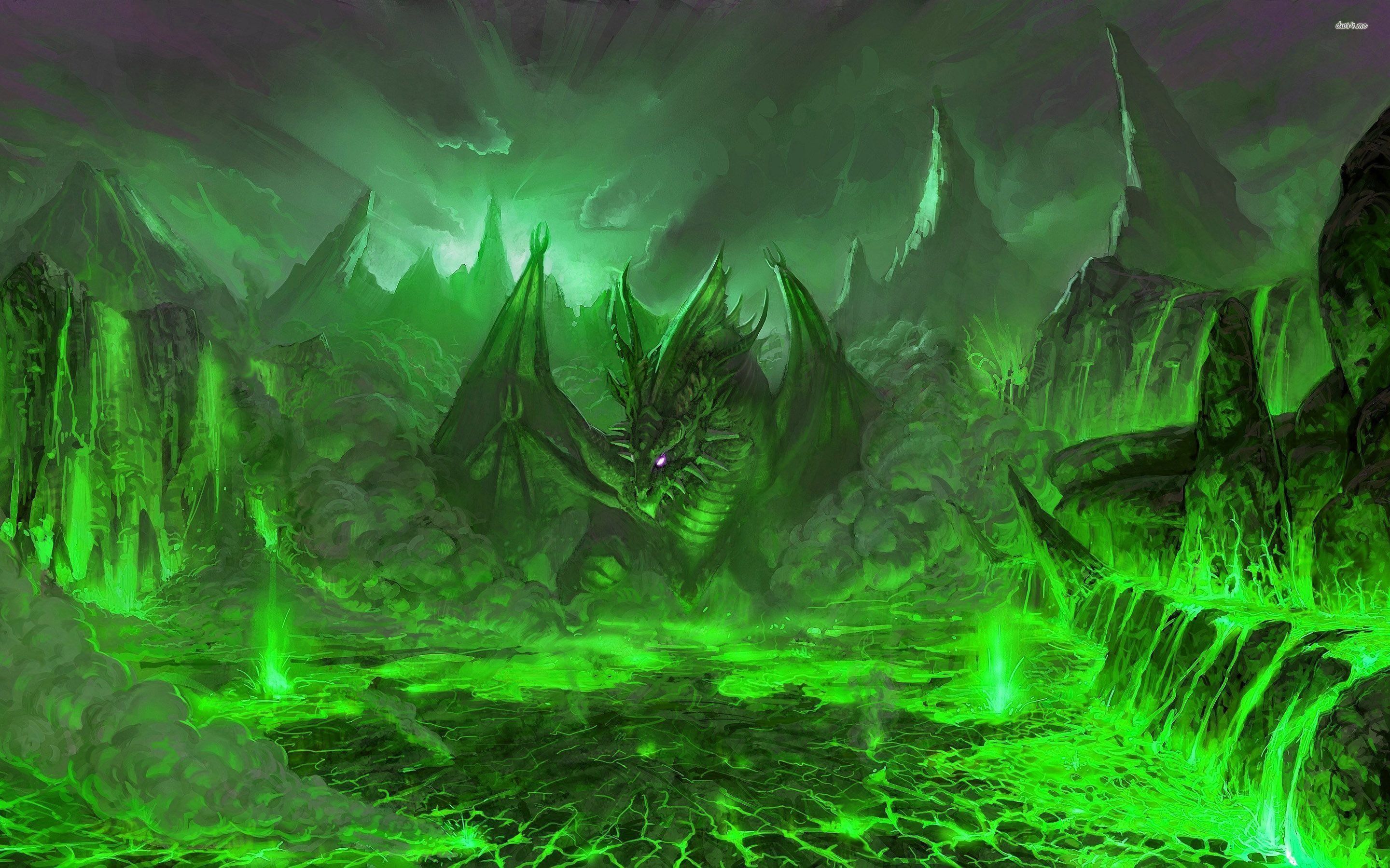 Neon Green Dragon Wallpapers