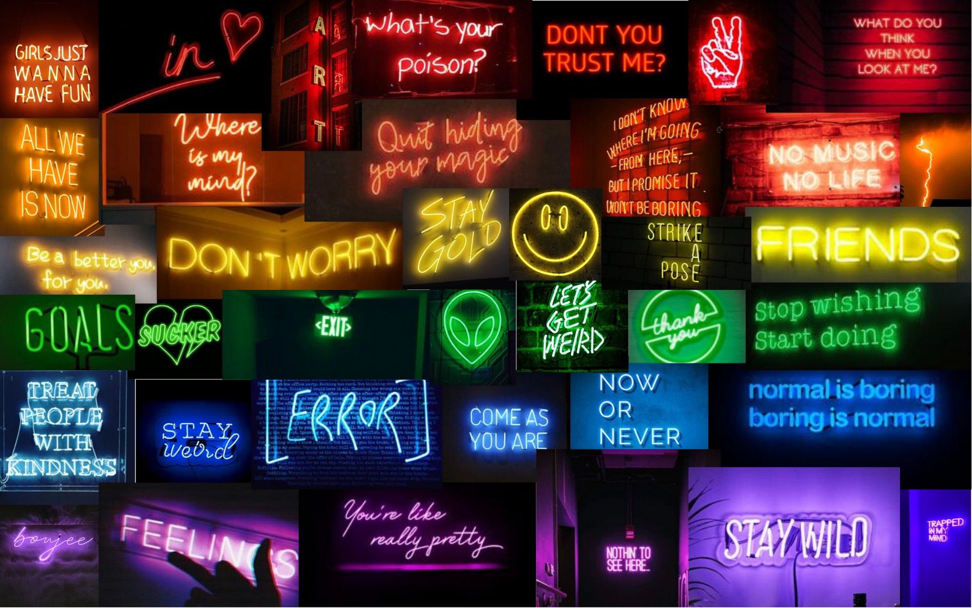 Neon Rainbows Desktop Wallpapers