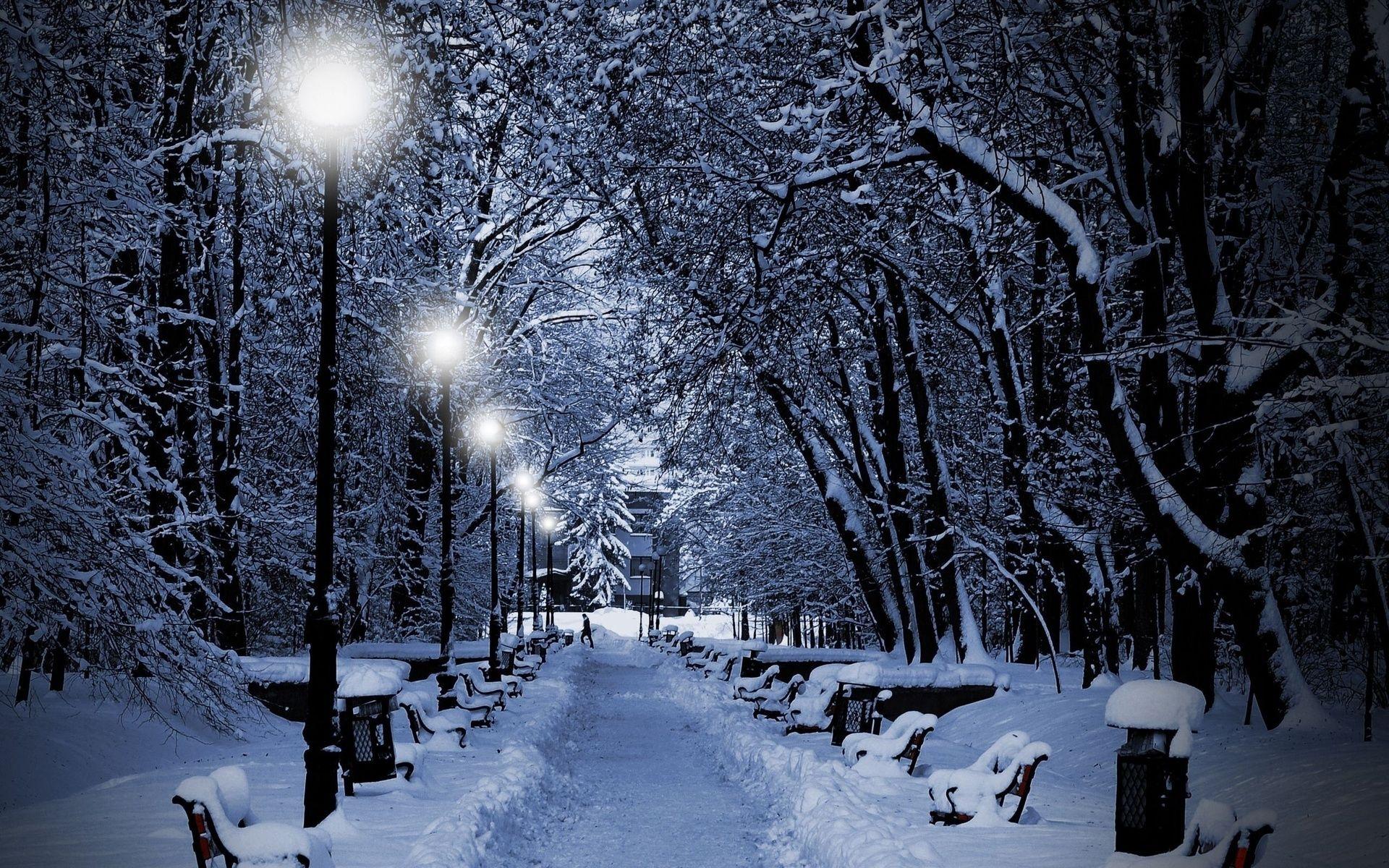 Night Winter Landscape Wallpapers