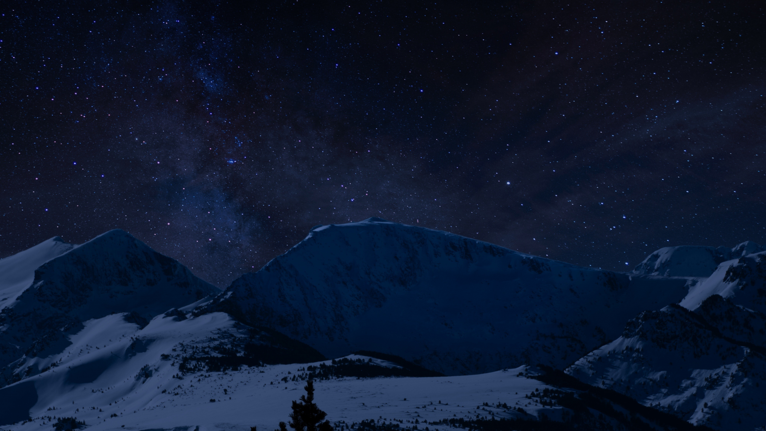 Night Winter Landscape Wallpapers