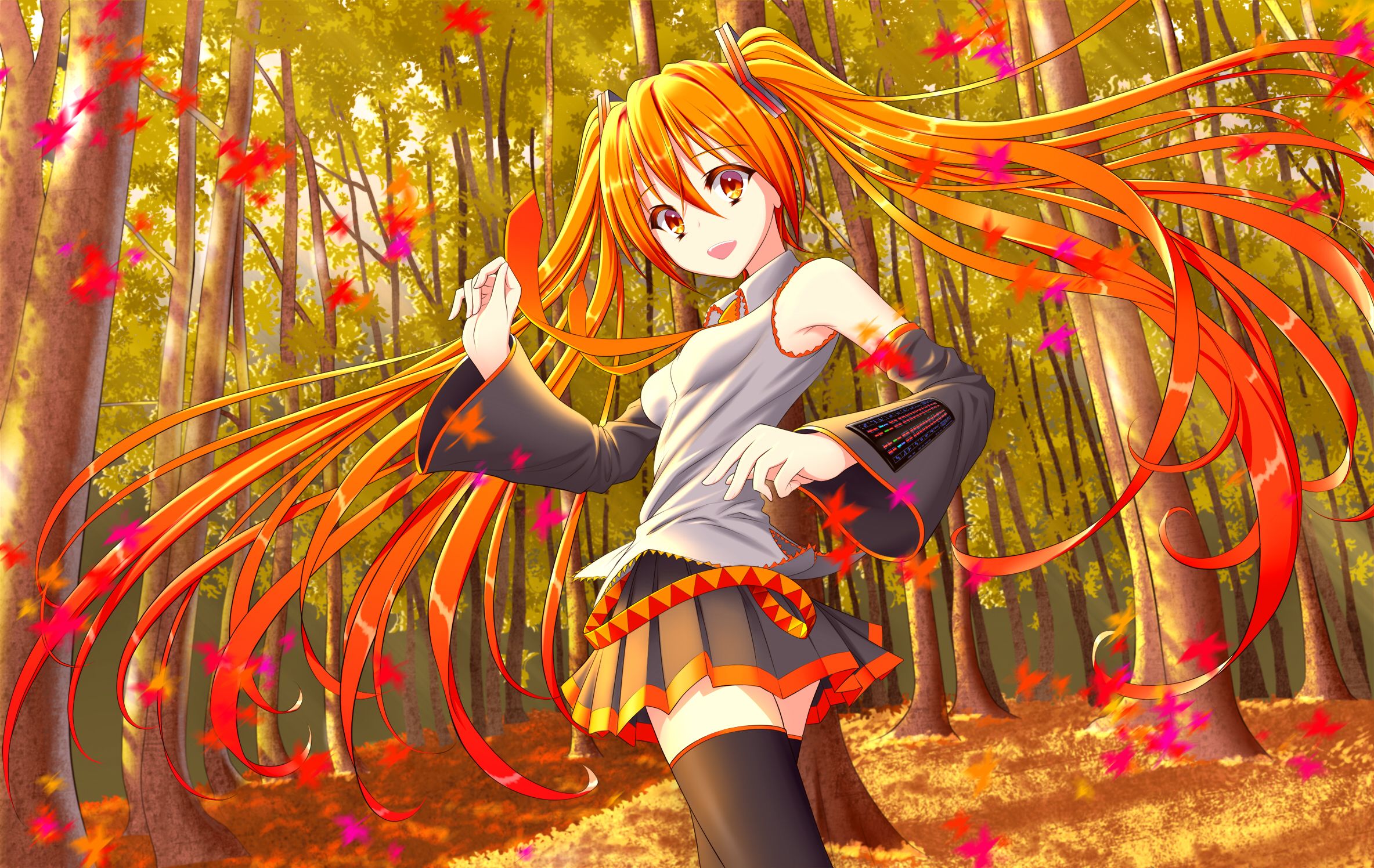 Orange Anime Girl Wallpapers
