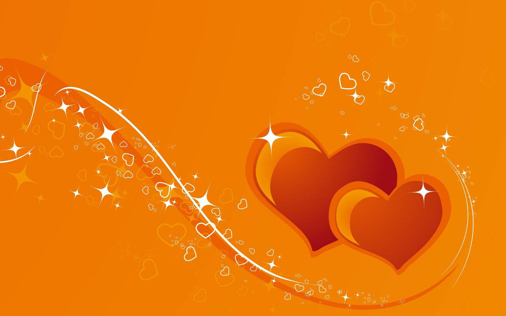 Orange Heart Wallpapers