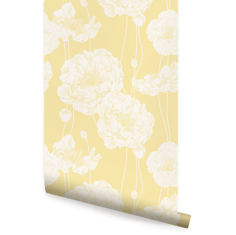 Pastel Yellow Floral Wallpapers