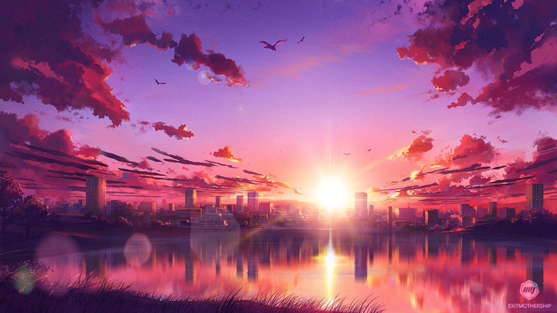 Pink Anime Scenery Wallpapers