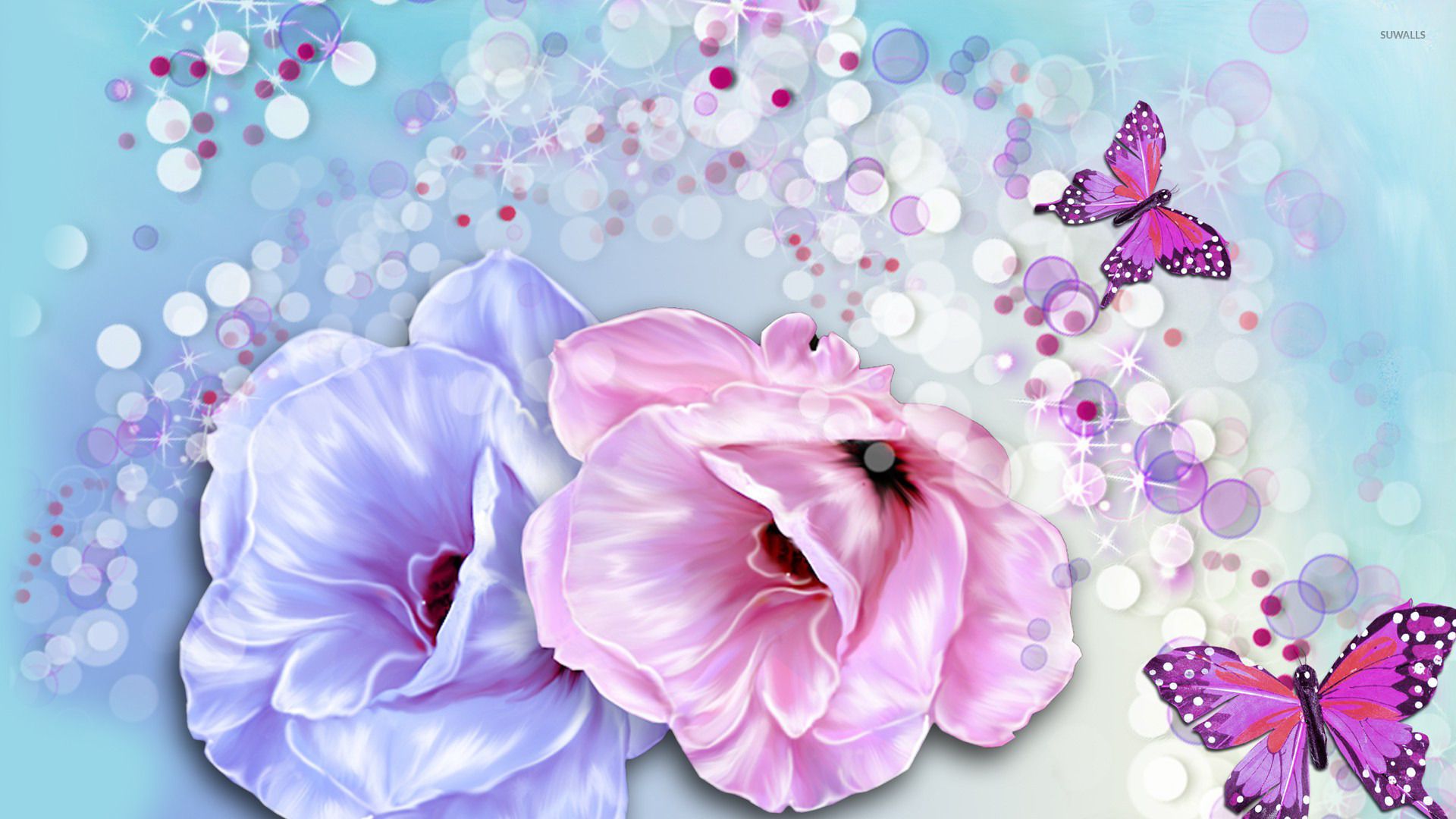 Pink Roses And Butterfly Wallpapers