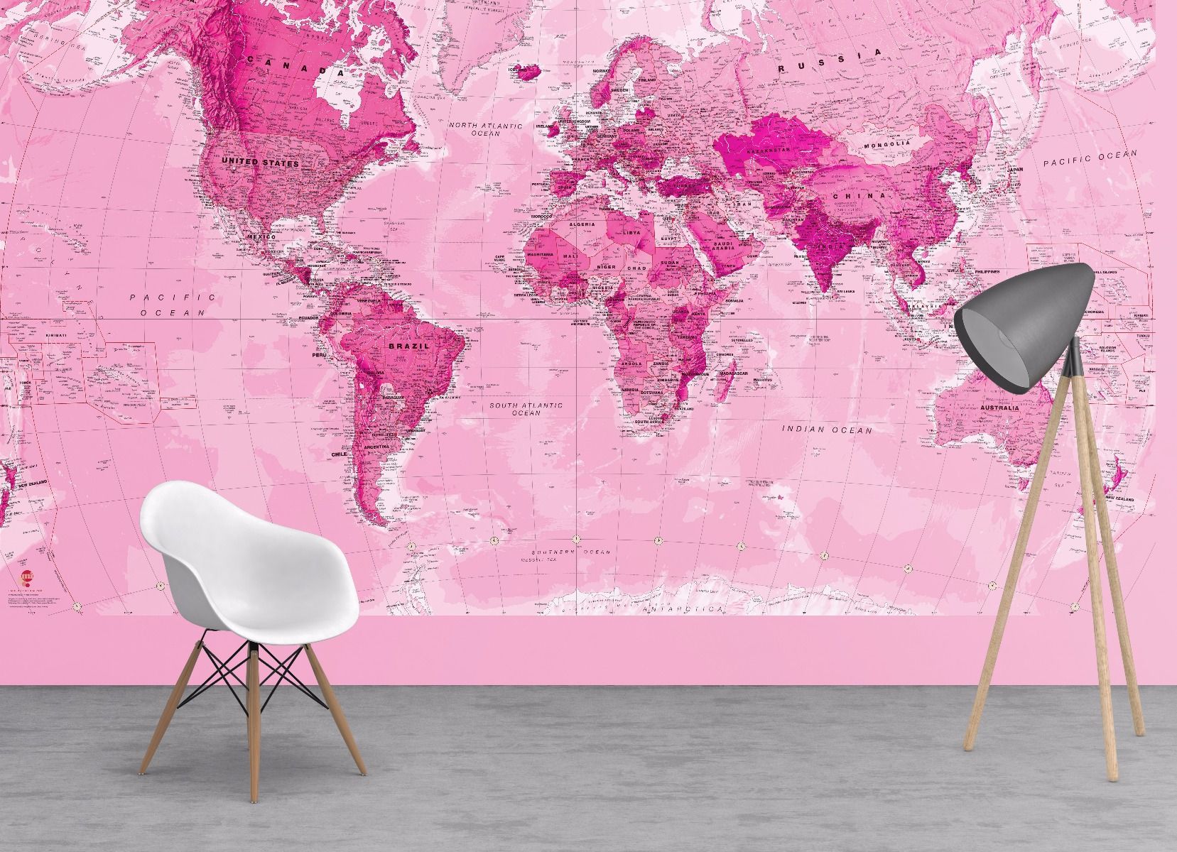 Pink World Map Wallpapers