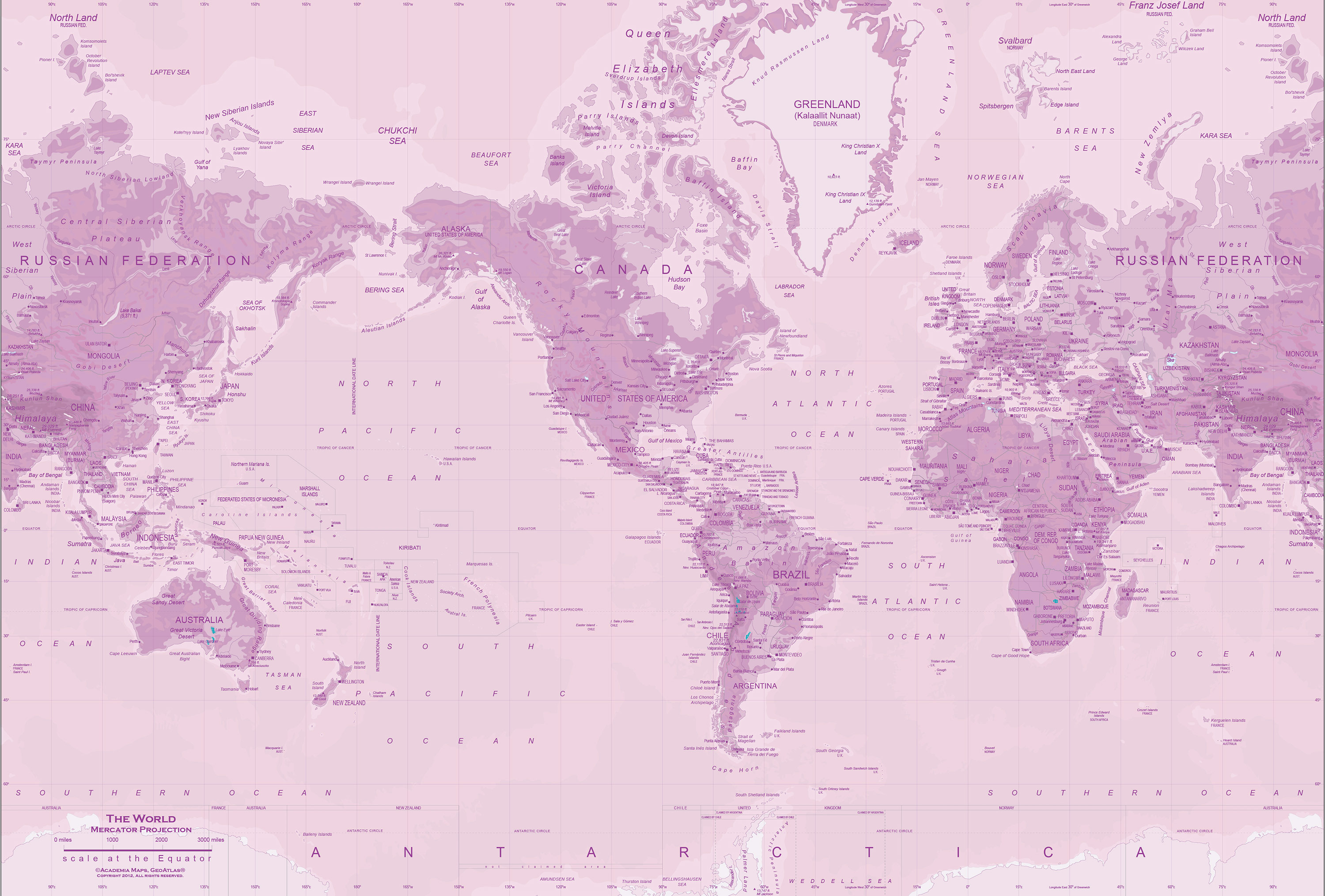 Pink World Map Wallpapers