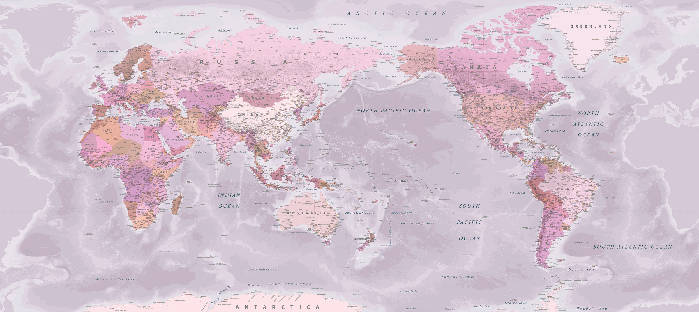 Pink World Map Wallpapers