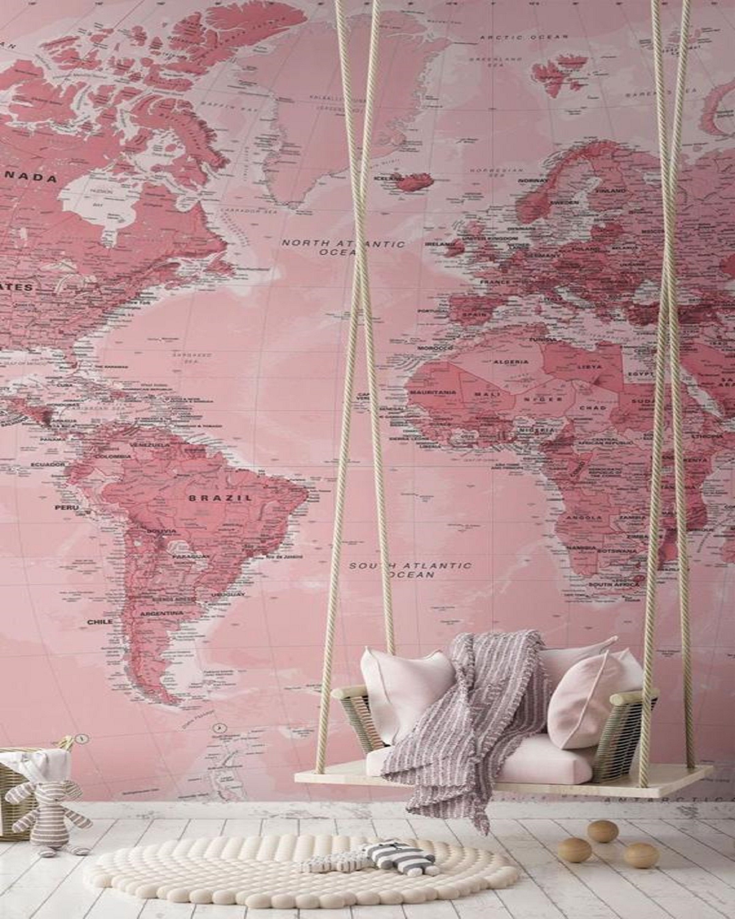 Pink World Map Wallpapers