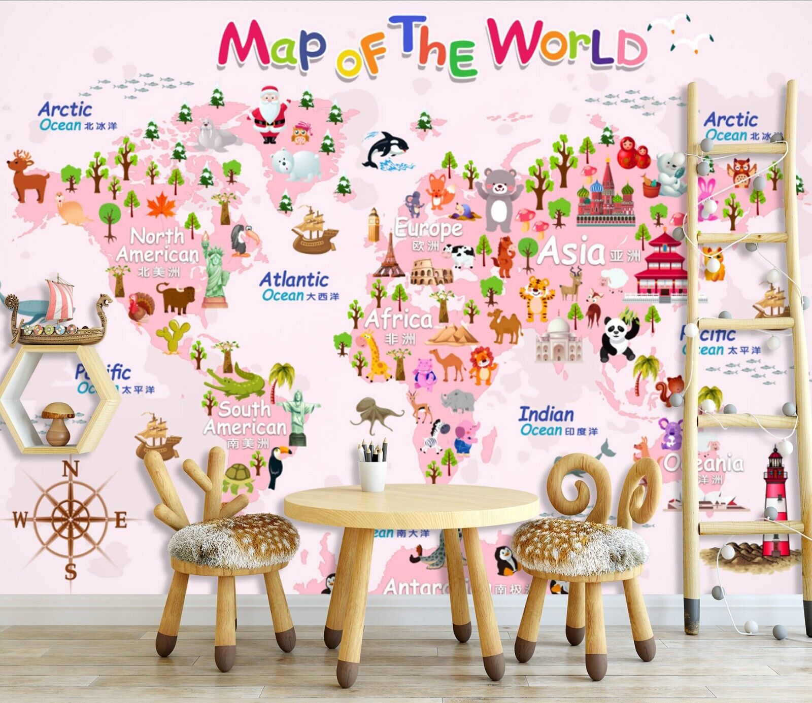 Pink World Map Wallpapers