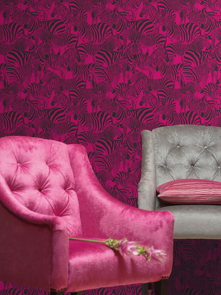 Pink Zebra Room Wallpapers