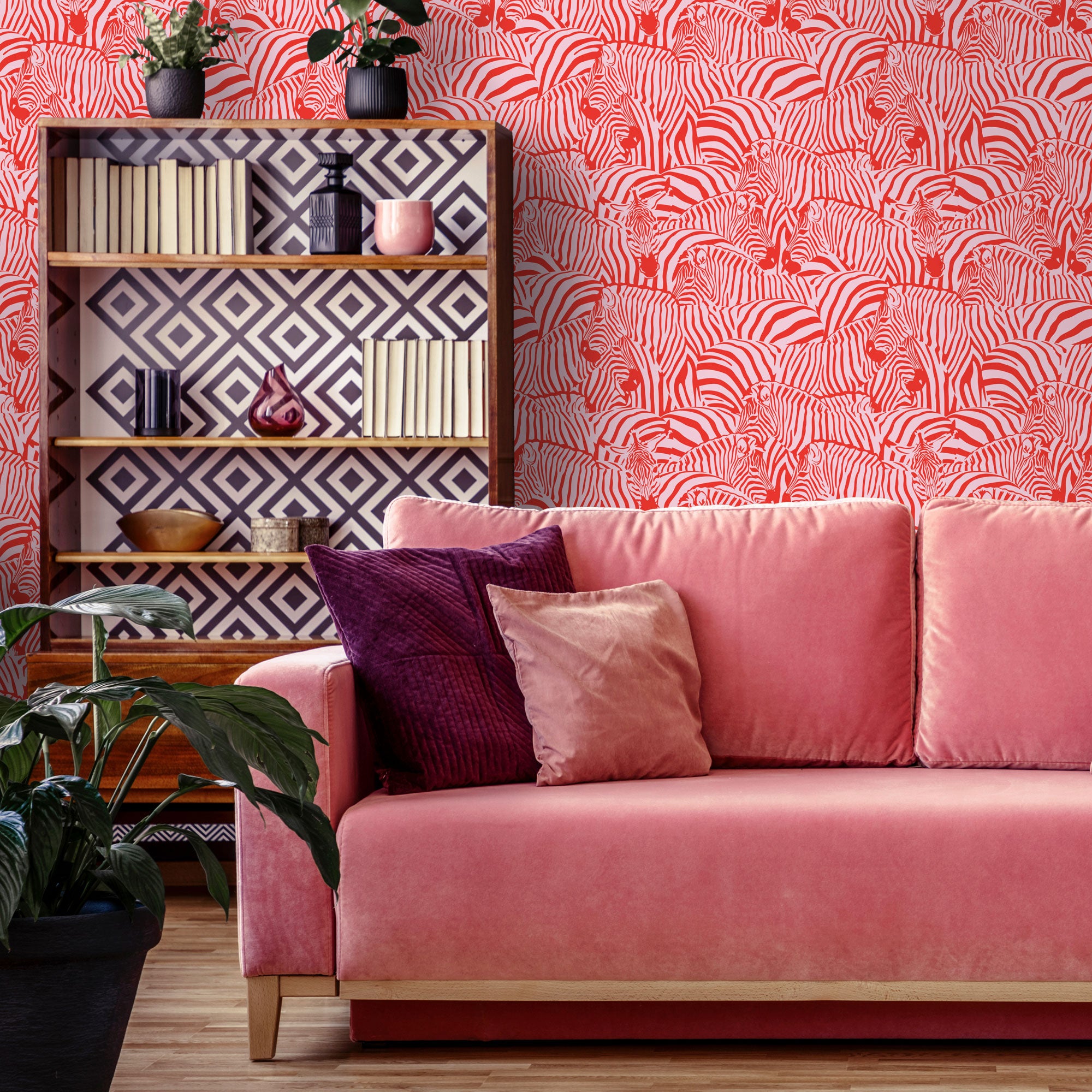 Pink Zebra Room Wallpapers