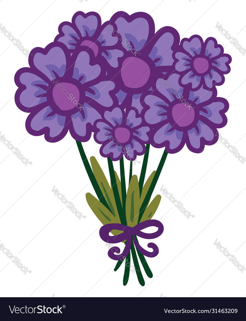 Purple Flowers White Background