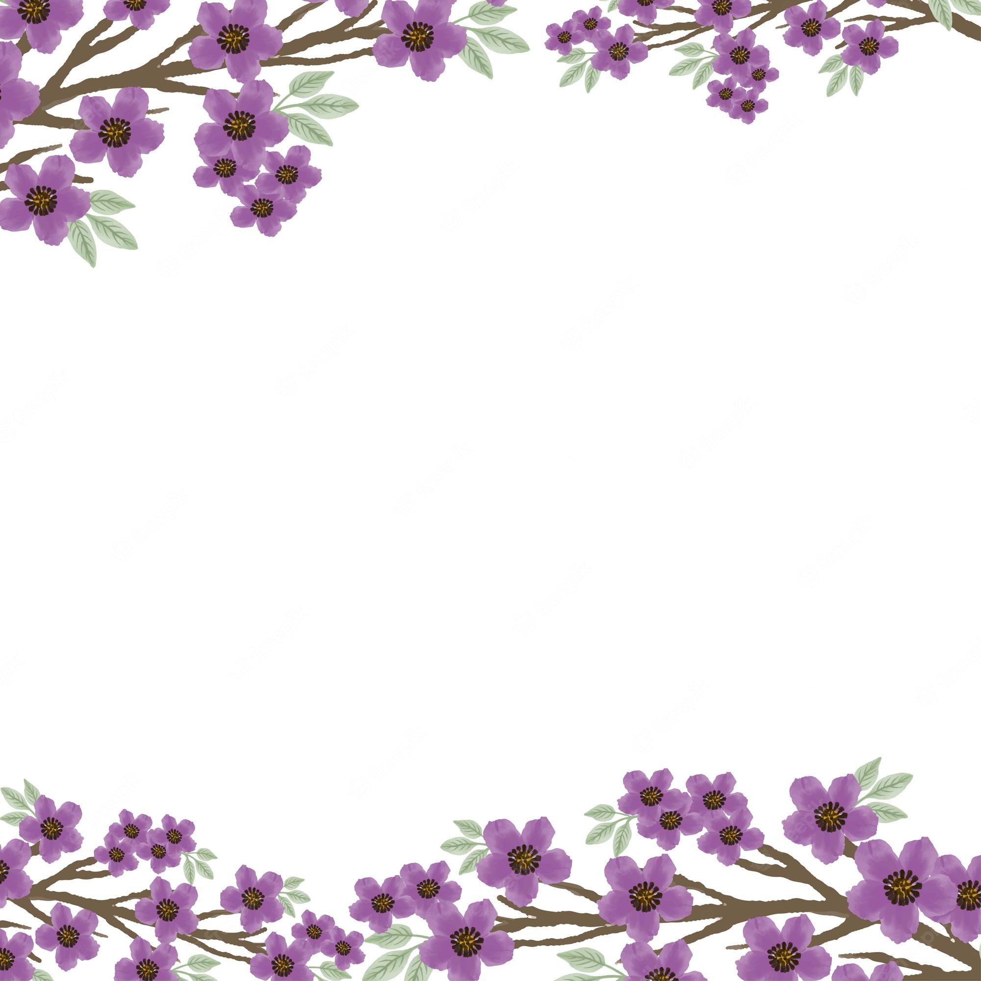 Purple Flowers White Background