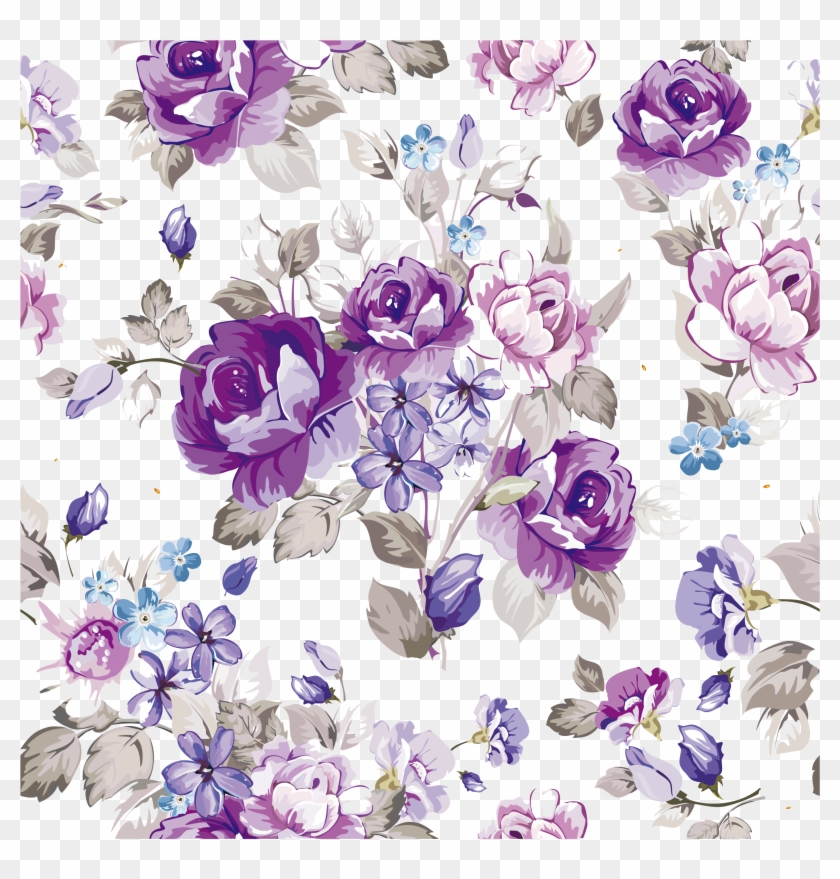 Purple Vintage Floral Background