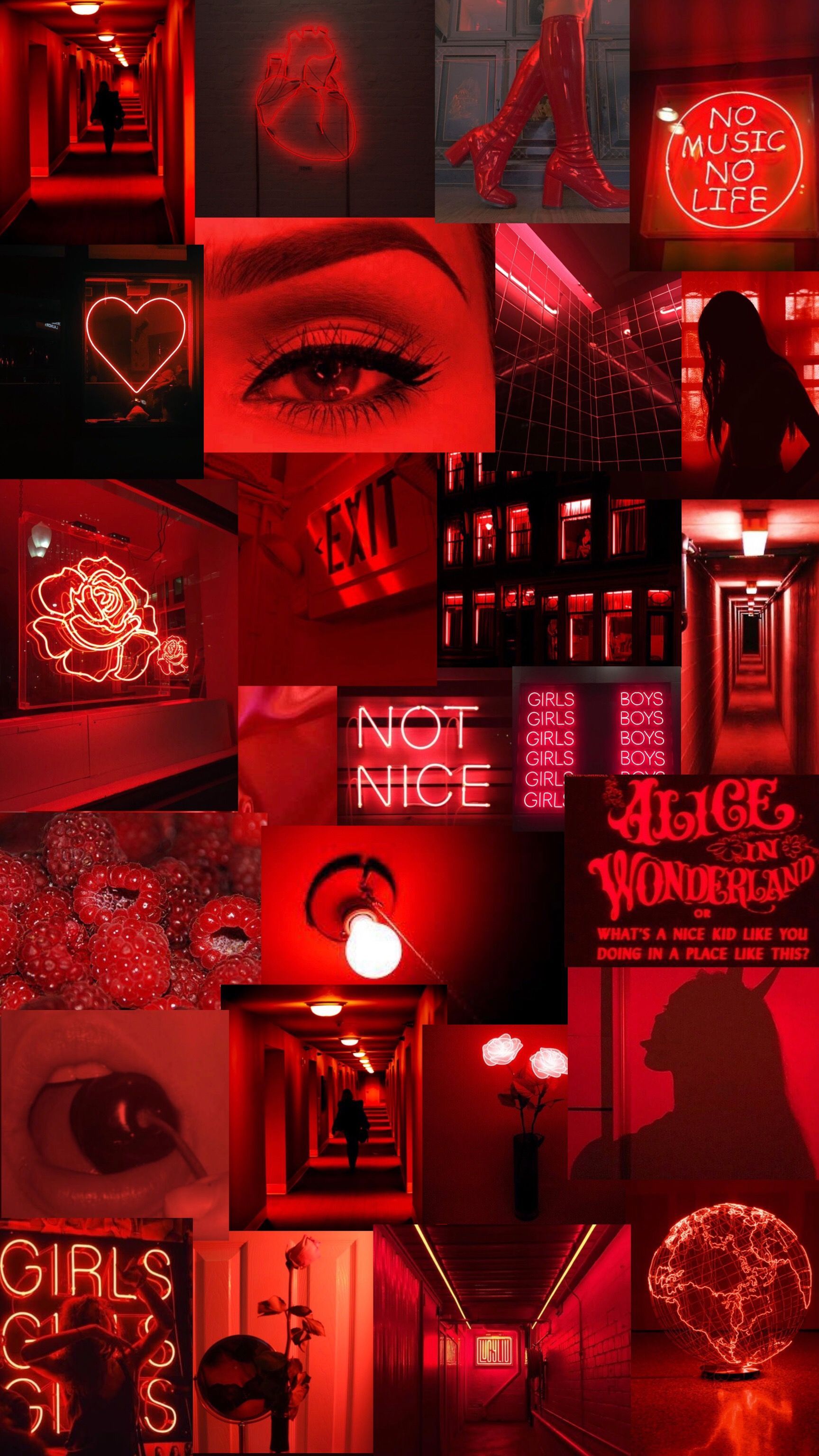 Red Aesthetic Collage Wallpapers