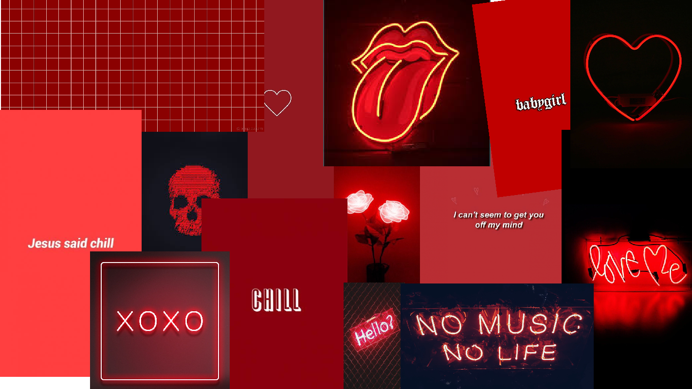 Red Aesthetic Collage Wallpapers