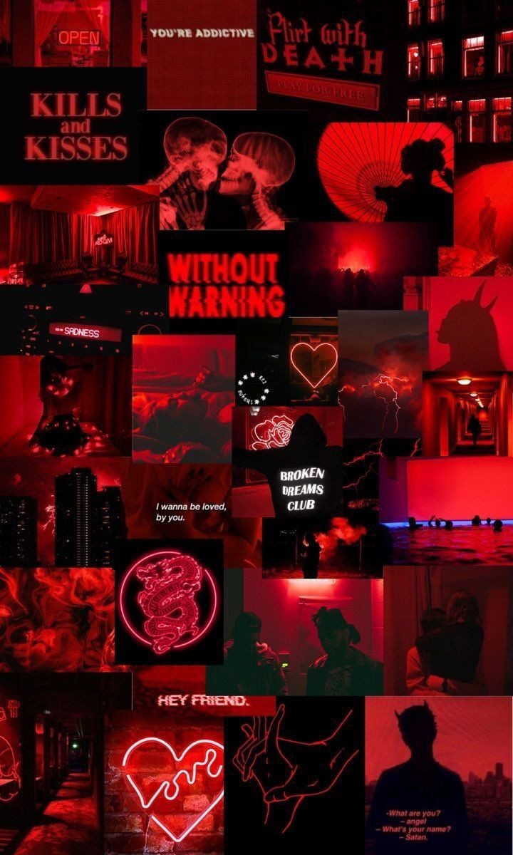 Red Aesthetic Collage Wallpapers