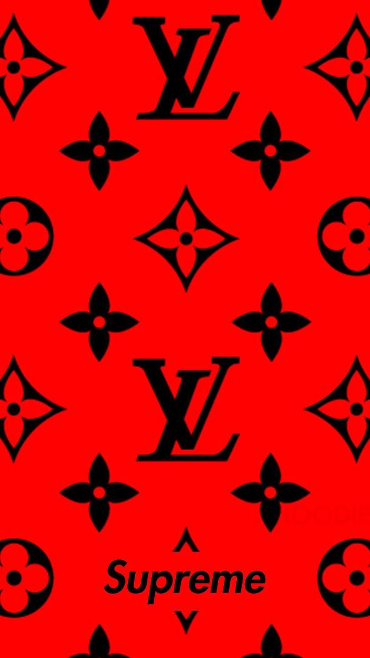 Red Louis Vuitton Supreme Wallpapers