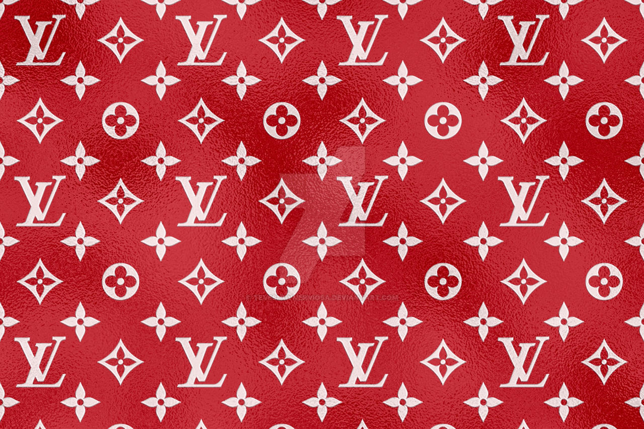 Red Louis Vuitton Supreme Wallpapers