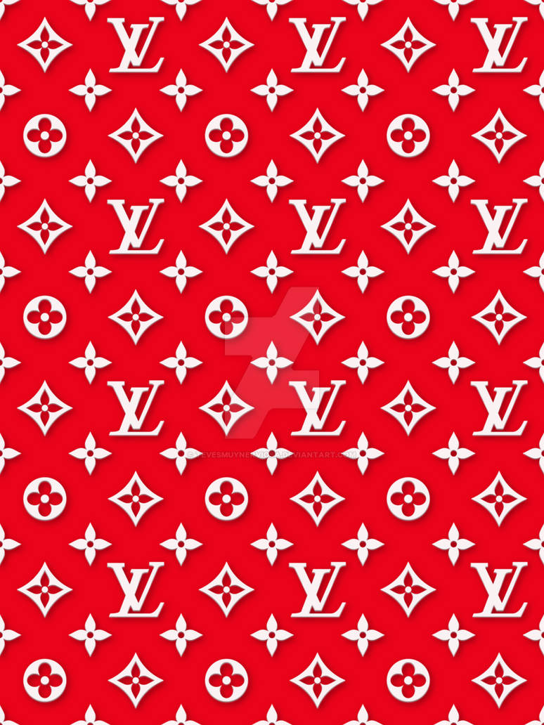 Red Louis Vuitton Supreme Wallpapers