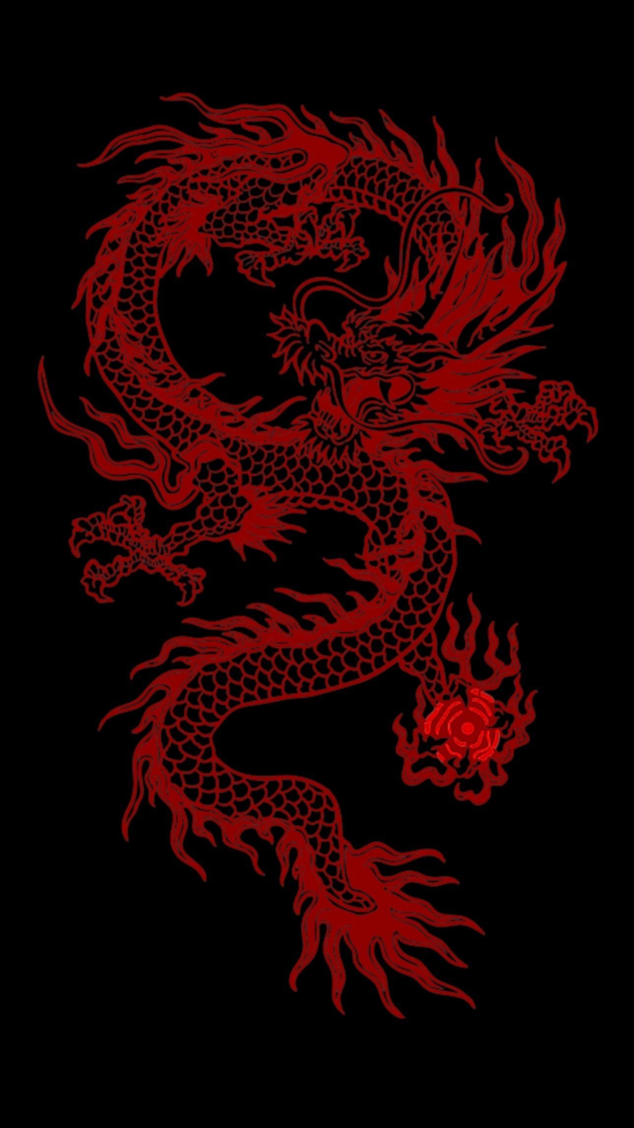 Red Neon Dragon Wallpapers