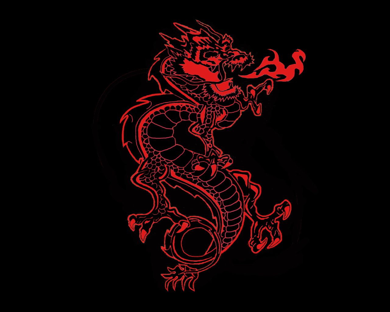 Red Neon Dragon Wallpapers