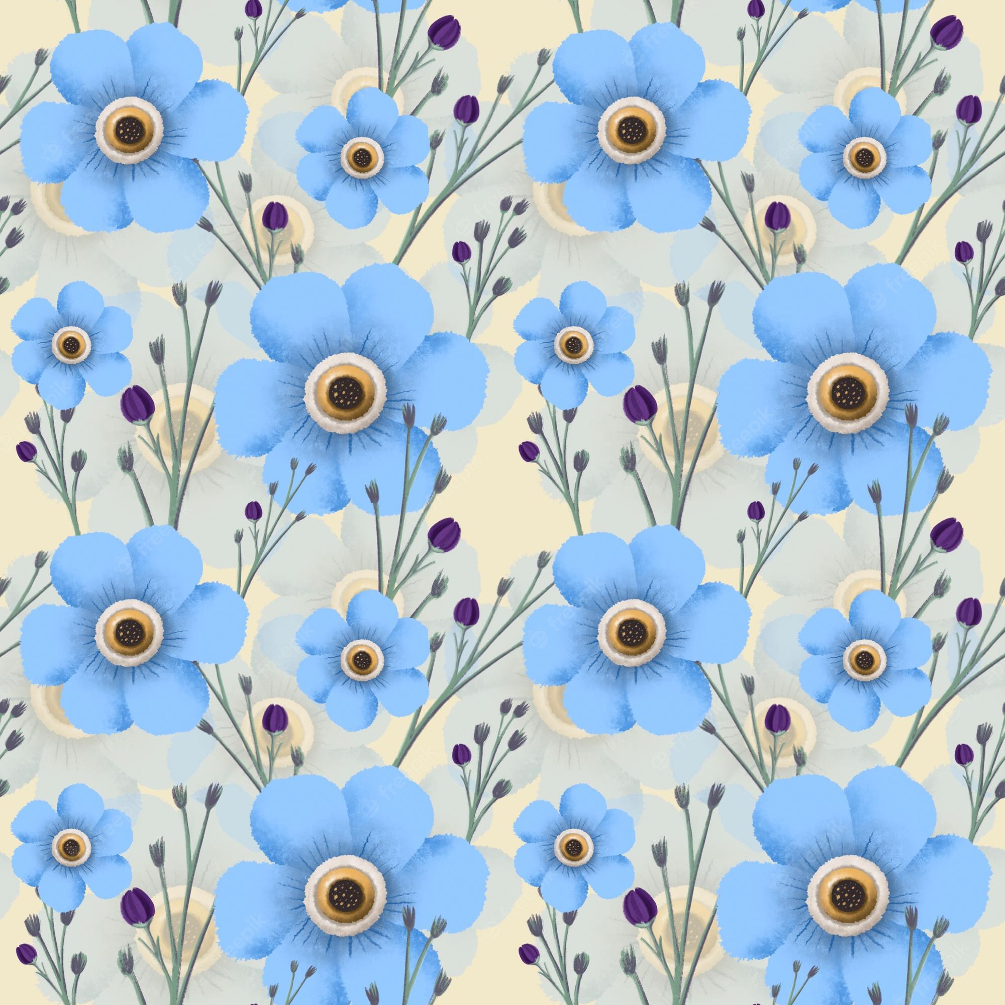 Blue Flower Texture 4K Wallpapers