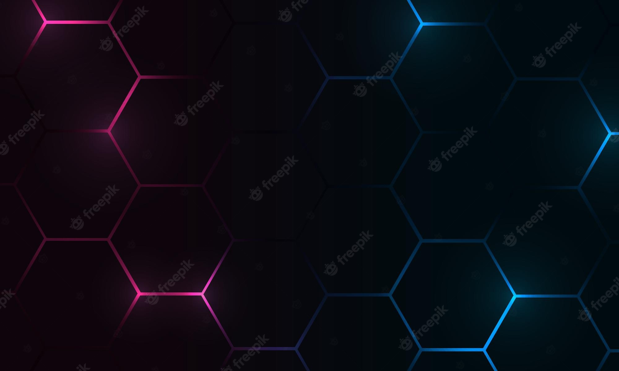 Pink Blue 4K Hexagon Wallpapers