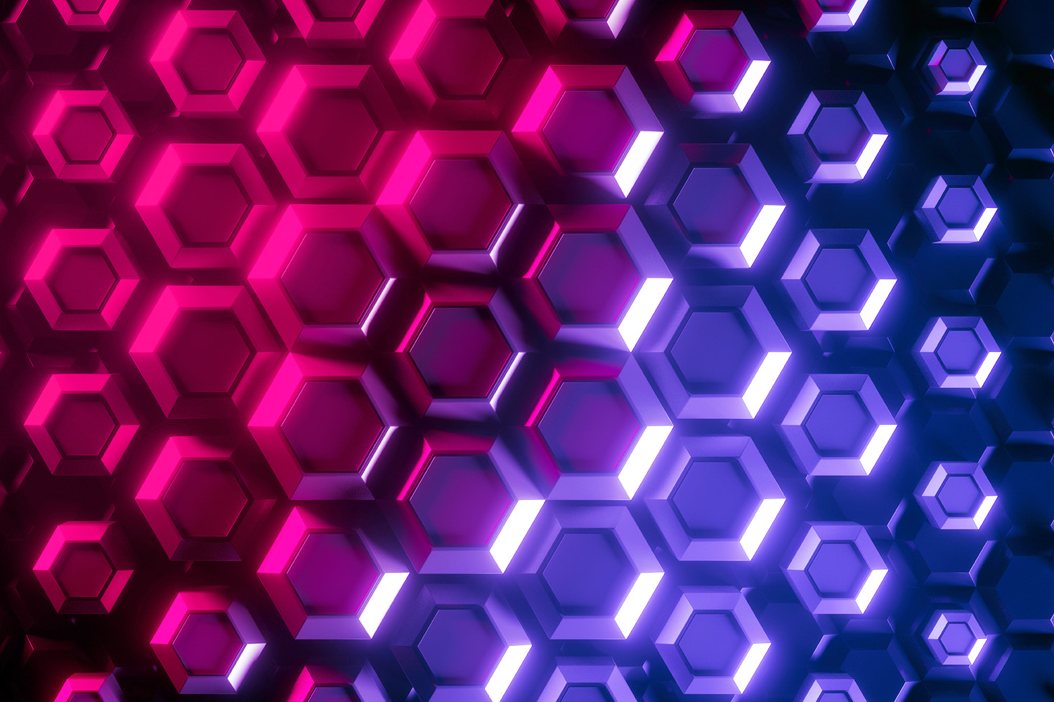 Pink Blue 4K Hexagon Wallpapers