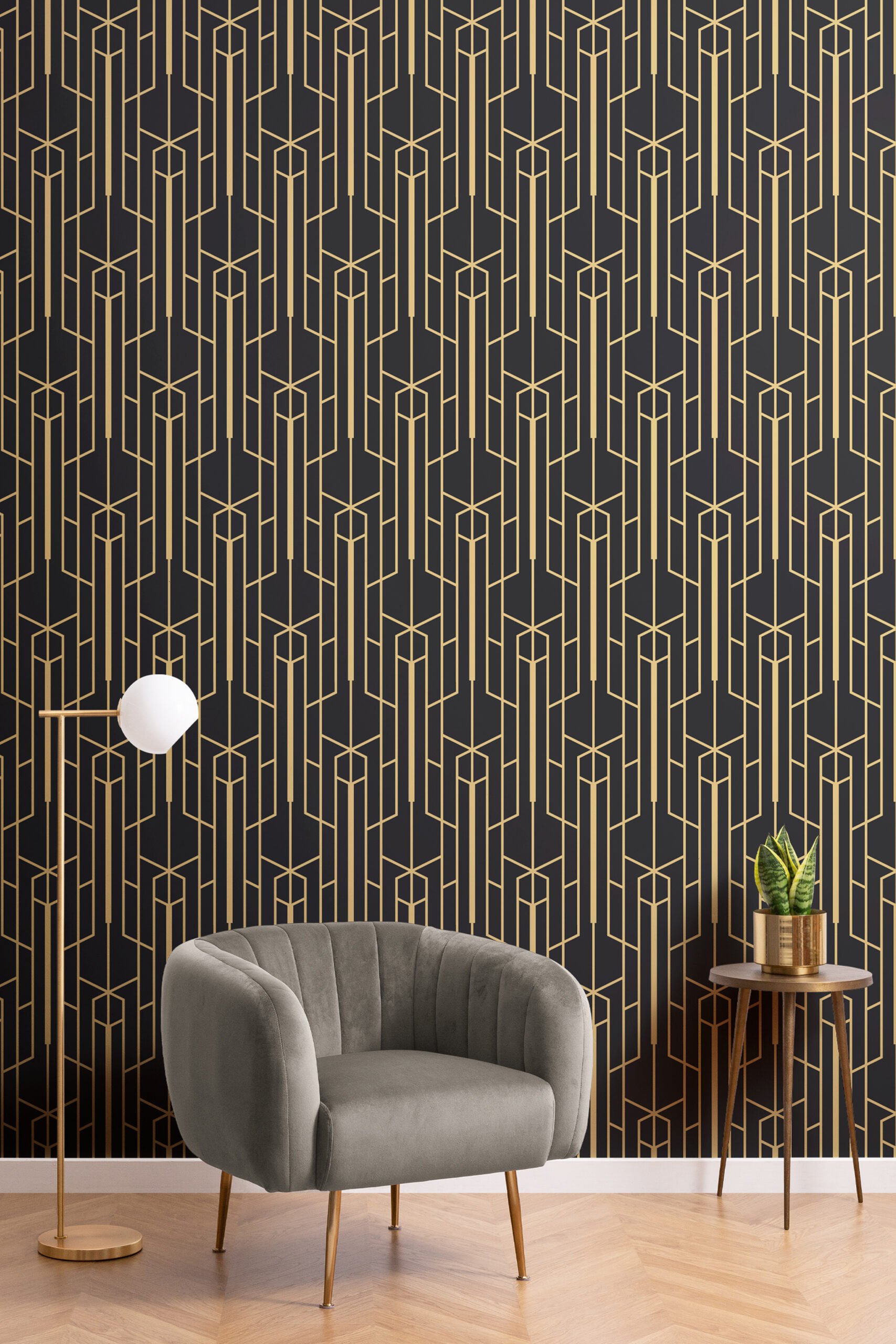 Yellow And Black Geometric Pattern Wallpapers