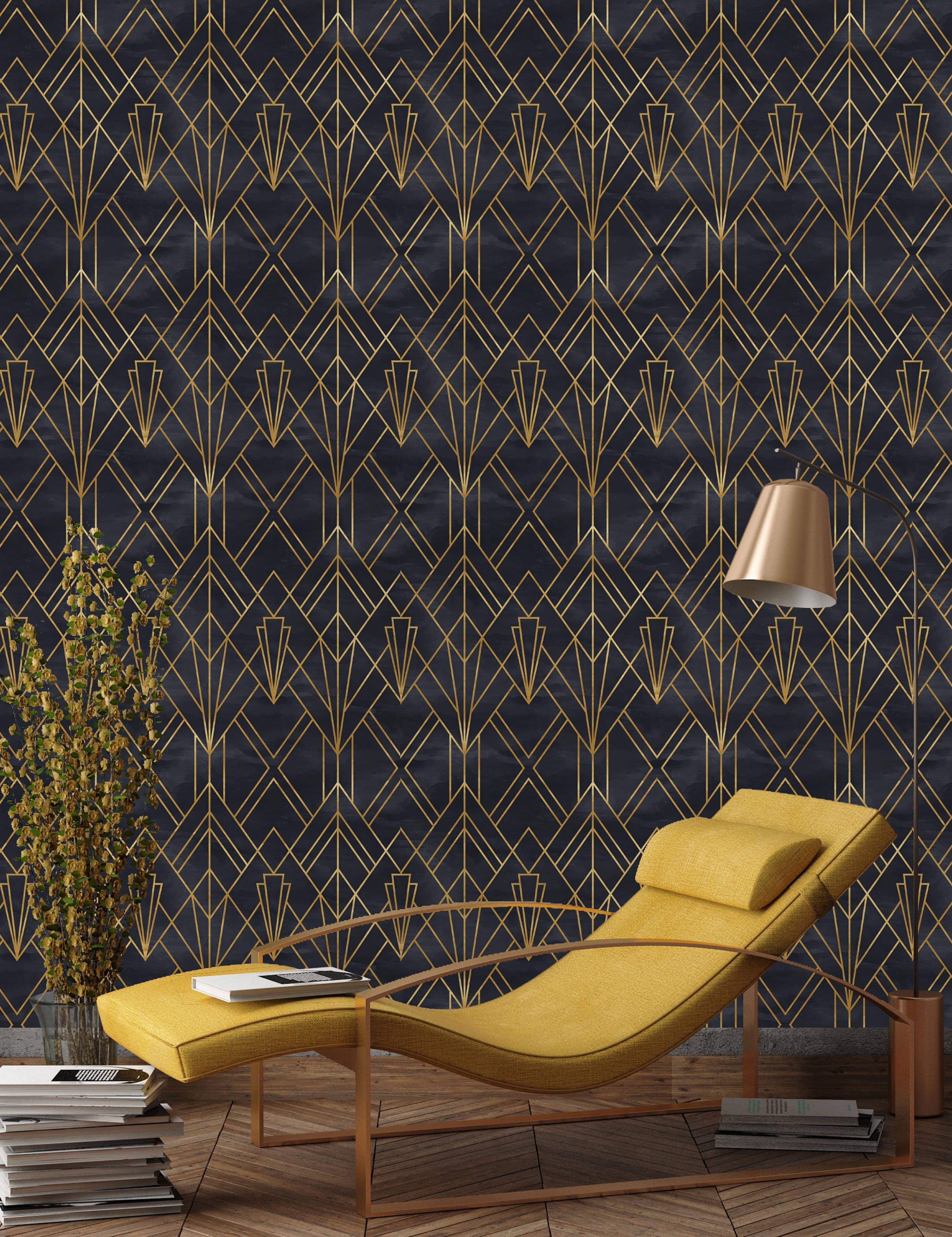 Yellow And Black Geometric Pattern Wallpapers