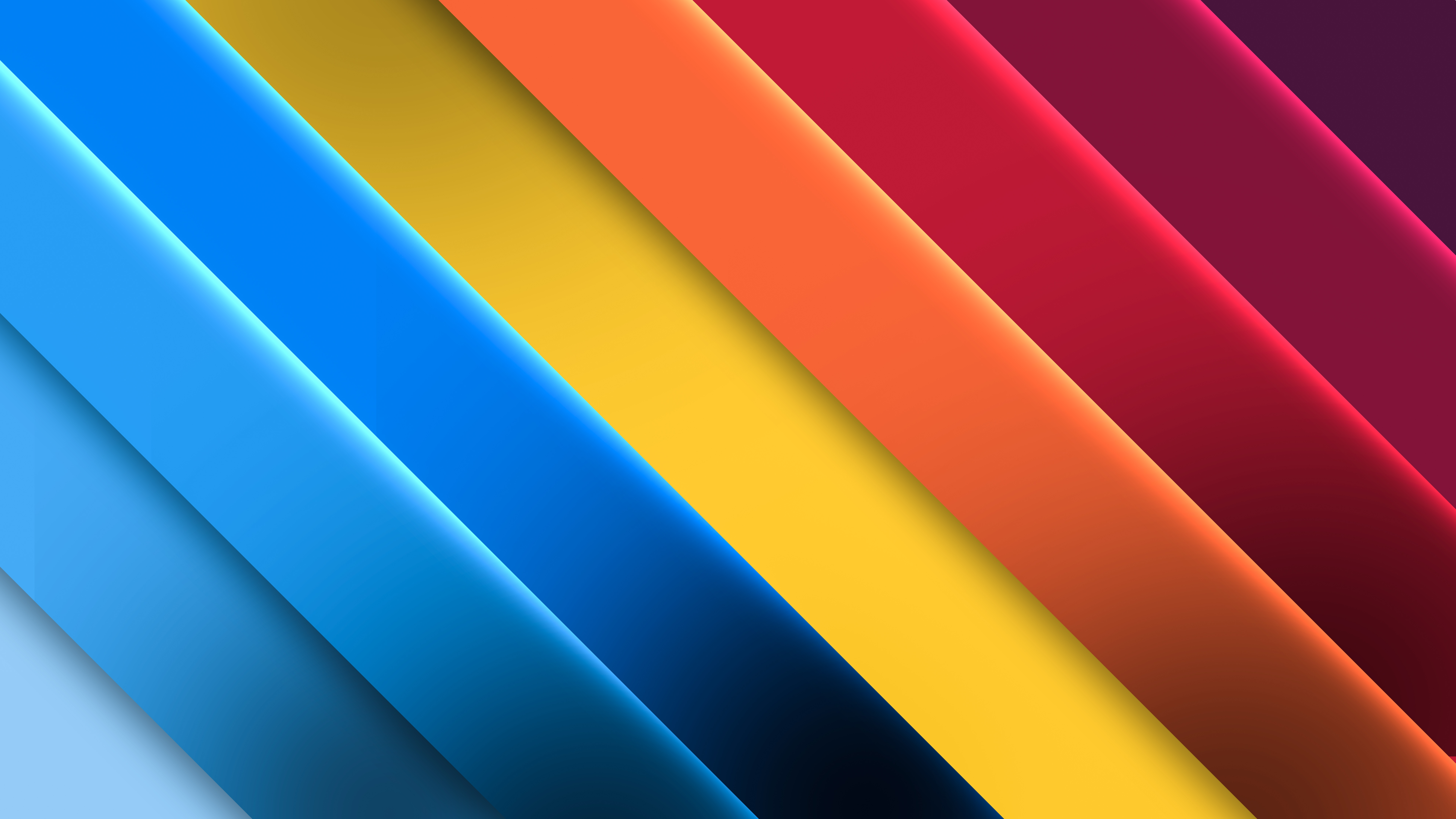 Yellow Red Blue Color Stripe 4K Wallpapers