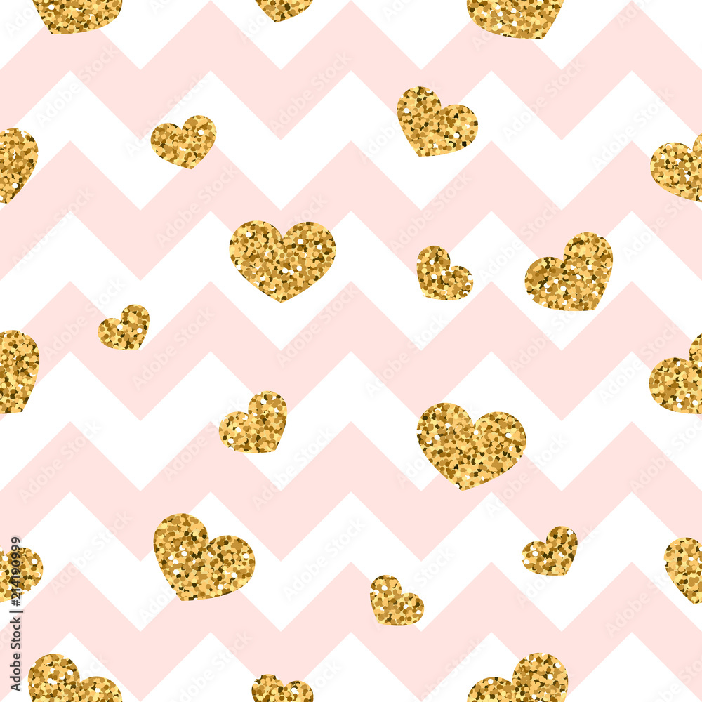 Zig Zag Hearts Pattern Wallpapers