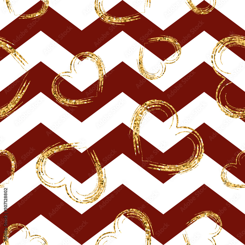 Zig Zag Hearts Pattern Wallpapers