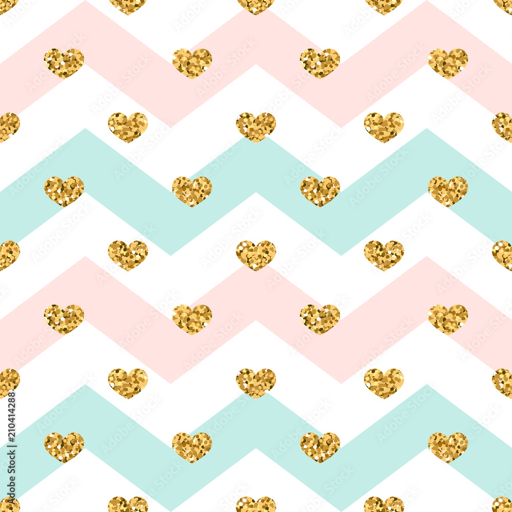 Zig Zag Hearts Pattern Wallpapers