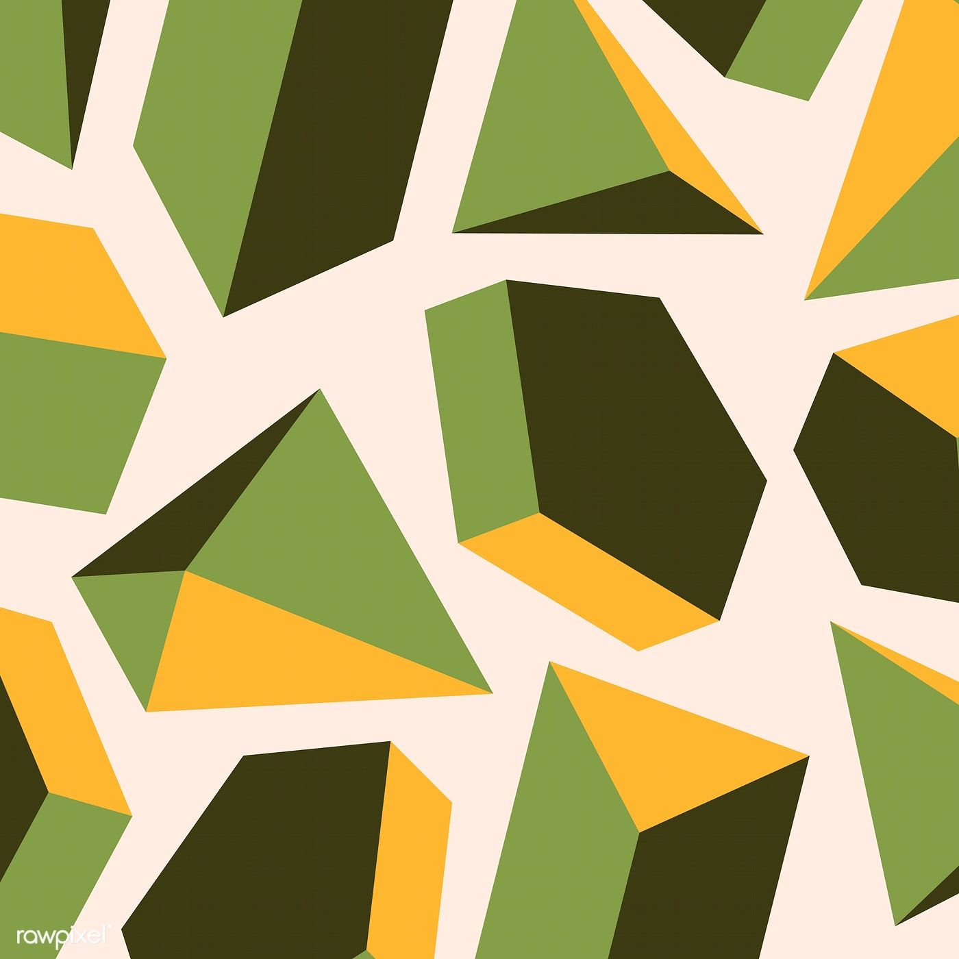 Yellow Lime Shape 3D Green Wallpapers