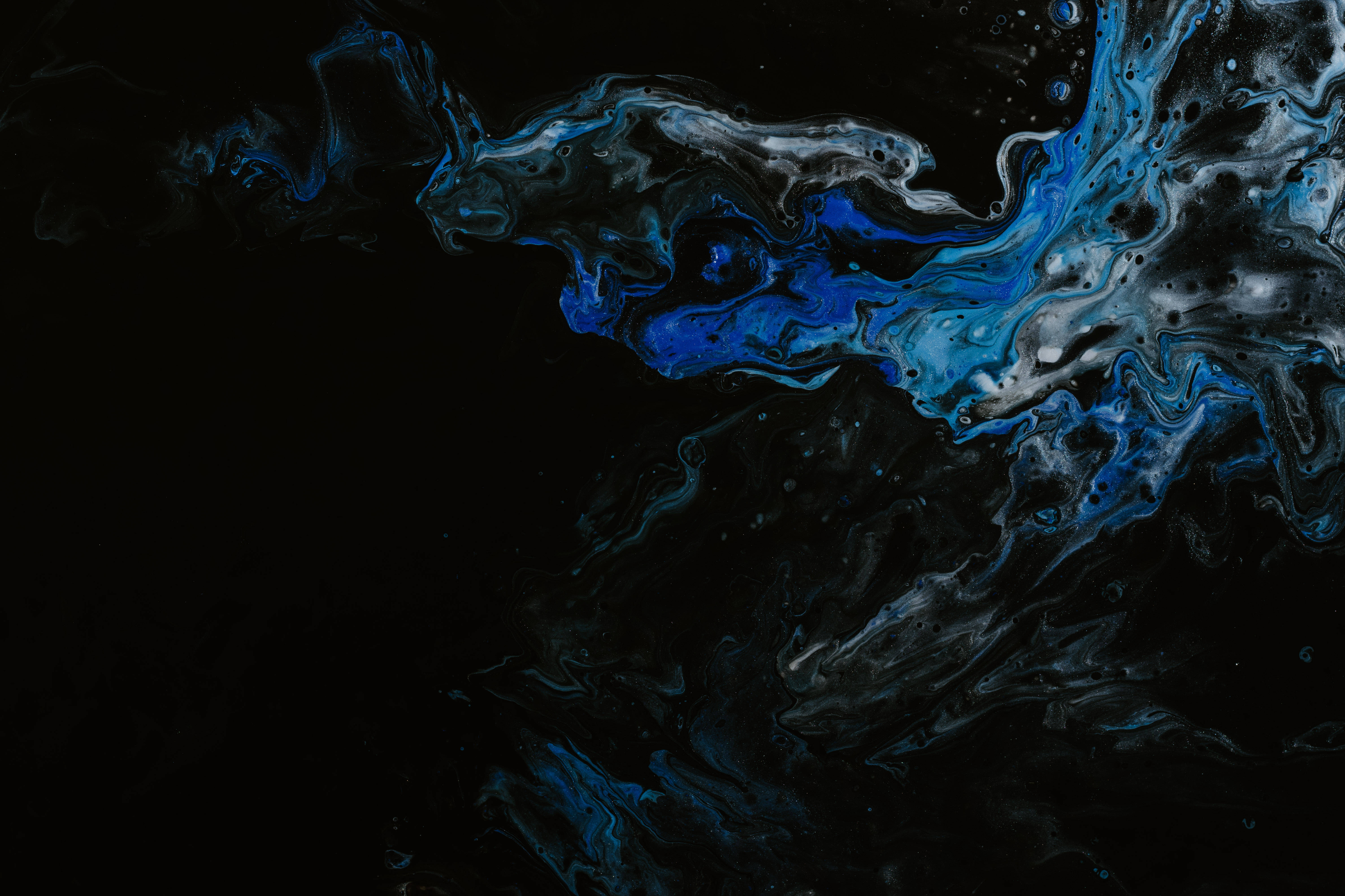 Blue And Black Abstract Paint Wallpapers