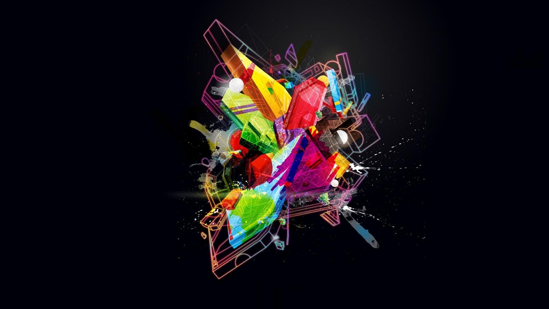 Artistic Colorful Digital Lines Wallpapers